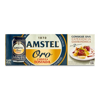 Cerveza tostada Amstel lata 10 x 33 cl-1 Cerveza tostada Amstel lata 10 x 33 cl-1