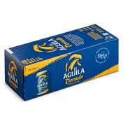 Cerveza rubia dorada El aguila lata 10 x 33 cl