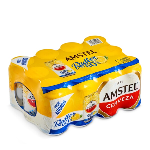 Cerveza Radler Limón 0% Alcohol Amstel Pack 12 Latas 33 Cl.