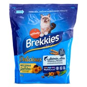 Alimento para gatos con salmón y atún rellenas de gamba Brekkies Delicious bolsa 900 g