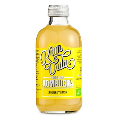 Bebida de kombucha con jengibre y limón Komvida botella 250 ml-0