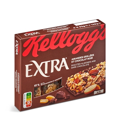Barritas de avena, cacahuetes y almendras con chocolate Kellogg's caja 128 g-0