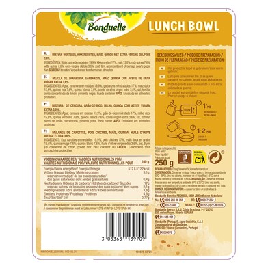 Lunch bowl de garbanzos, zanahoria, maíz y quinoa Bonduelle bolsa 250 g-1 Lunch bowl de garbanzos, zanahoria, maíz y quinoa Bonduelle bolsa 250 g-1