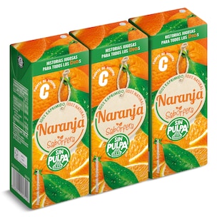 zumo de naranja sin pulpa pack 3 x 200 ml