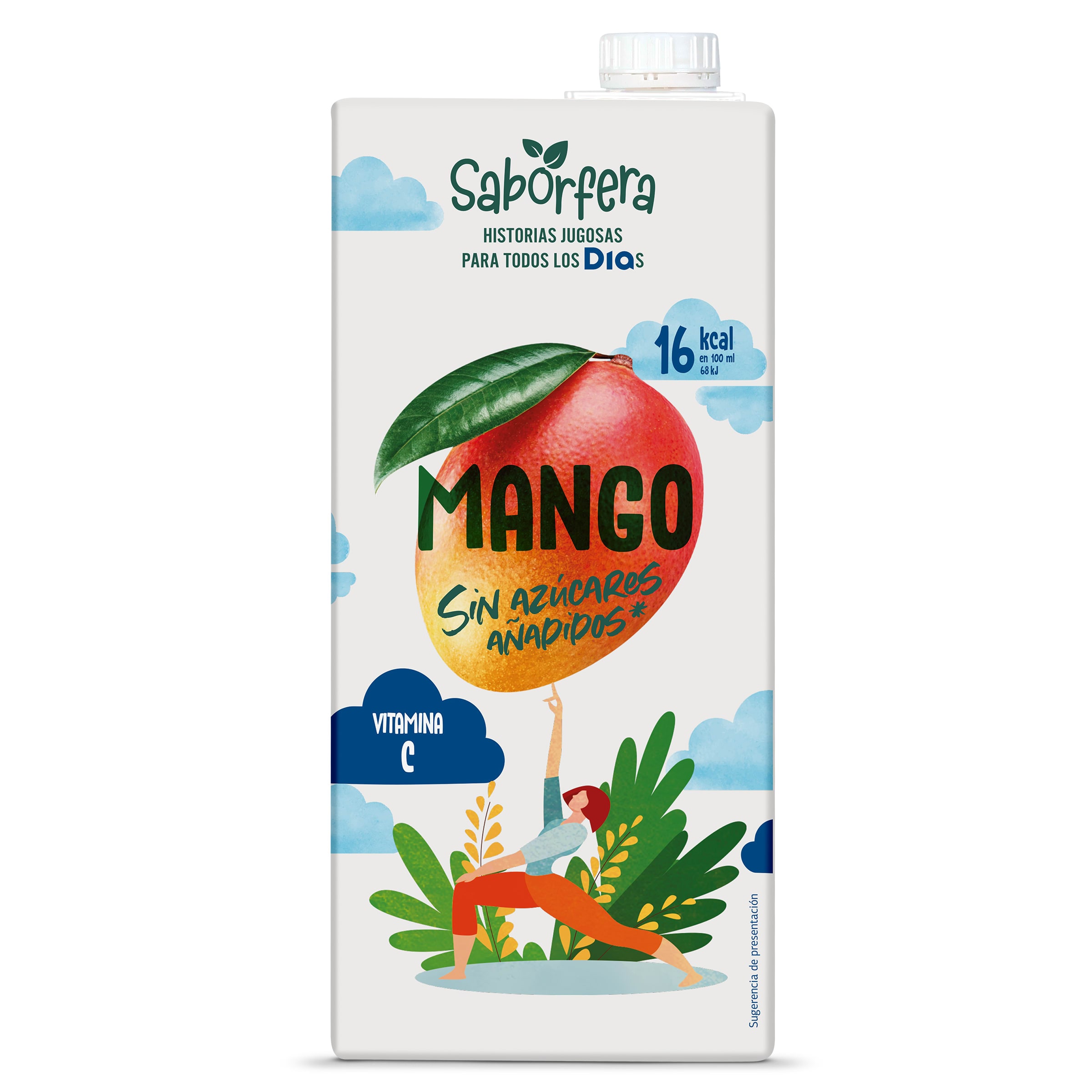 Bebida de zumo de mango sin azúcares añadidos Dia Saborfera 1 L