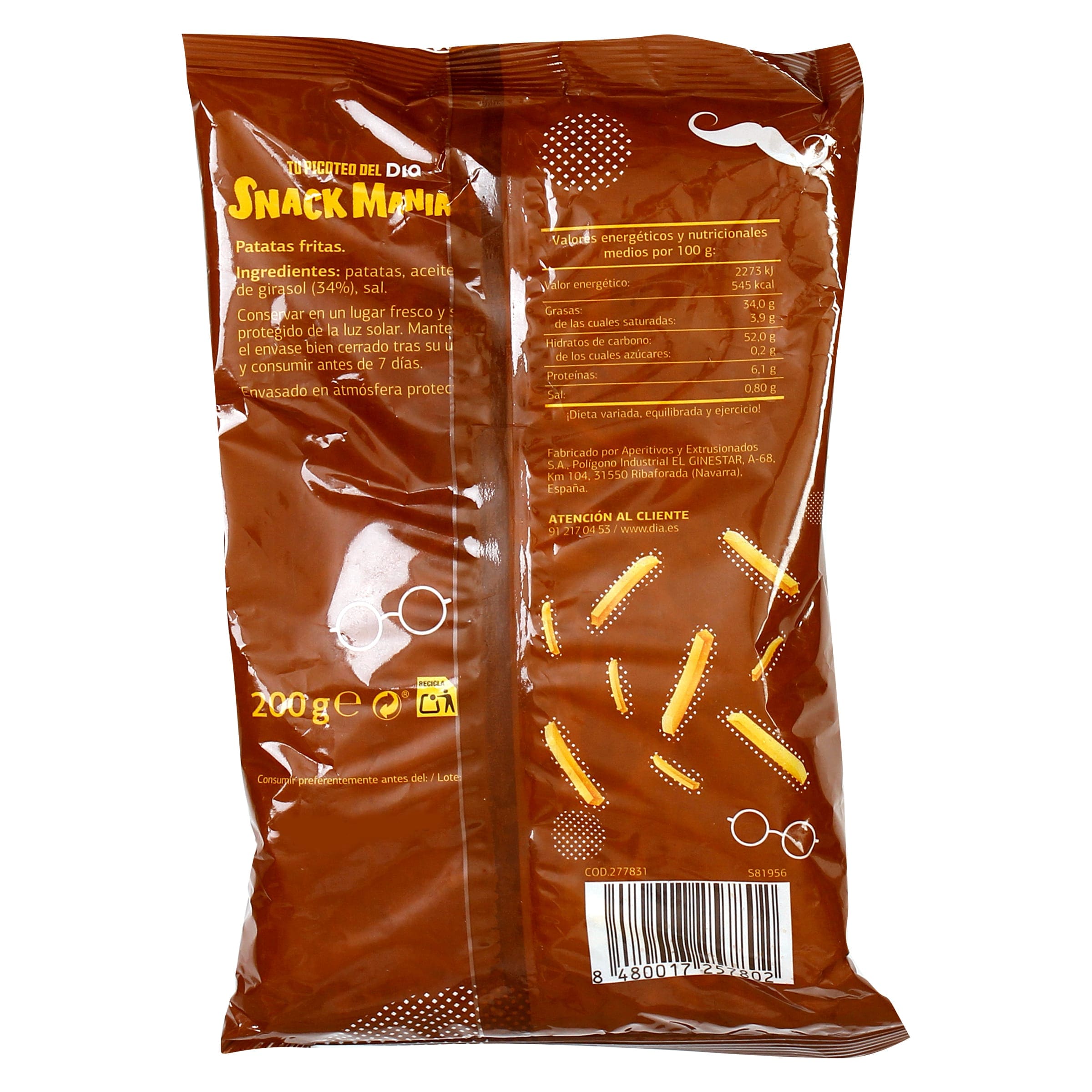 Patatas paja Dia Snack Maniac 200 g