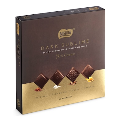 Bombones surtidos de chocolate negro 70% de cacao Nestlé Caja Roja estuche 143 g-0