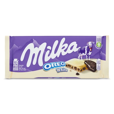 Chocolate blanco con trozos de oreo Milka 100 g-0