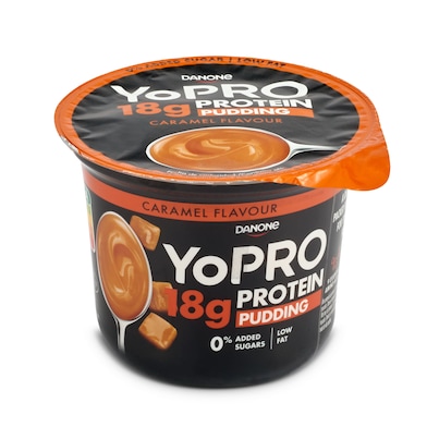 Pudding sabor caramelo rico en proteínas YOPRO   TARRINA 180 GR-0