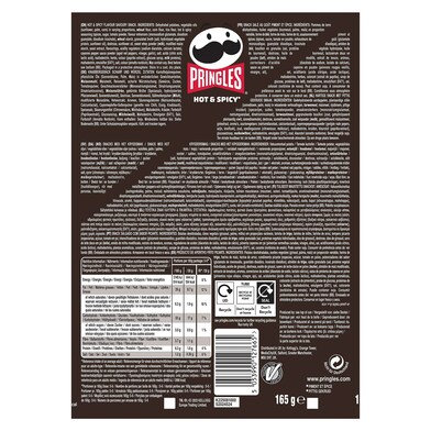 Patatas fritas sabor picante Pringles bote 165 g-1 Patatas fritas sabor picante Pringles bote 165 g-1