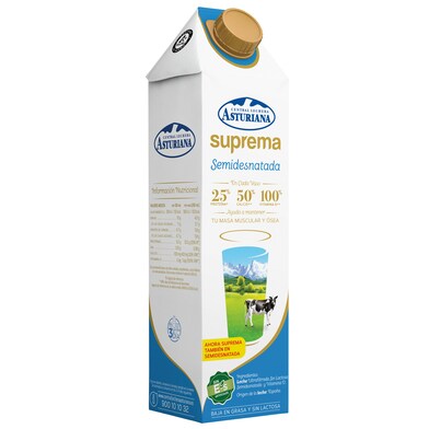 Leche suprema semidesnatada Central Lechera Asturiana brik 1 l-0