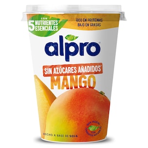 postre de soja sabor mango sin azucar vaso 400 g