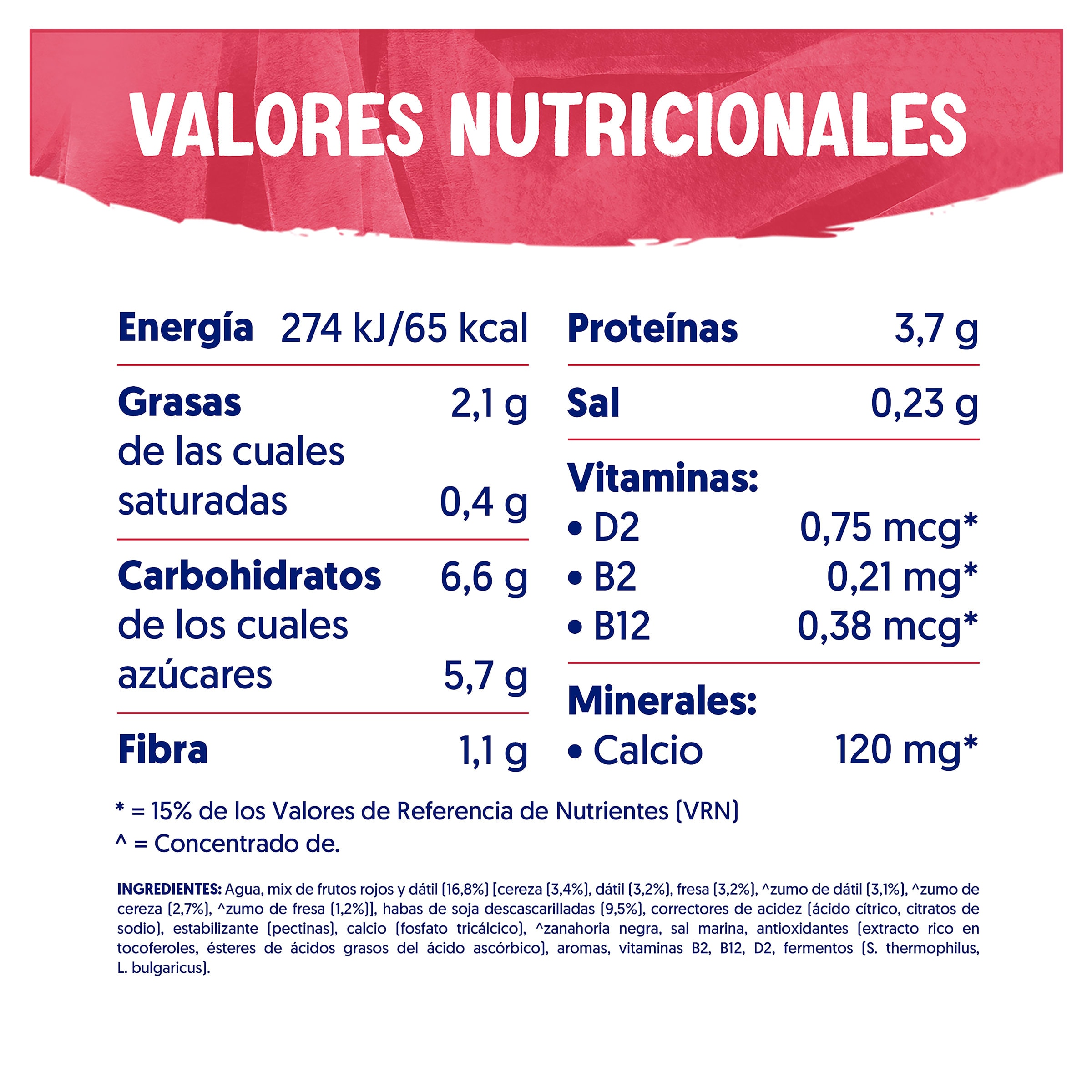 Postre de soja sabor frutos rojos sin azúcar Alpro 400 g