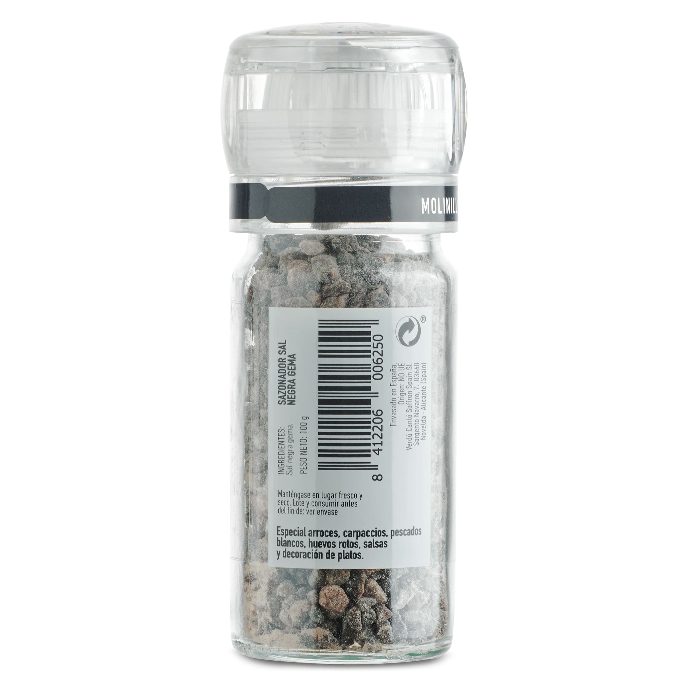 Molinillo de sal negra Toque 100 g