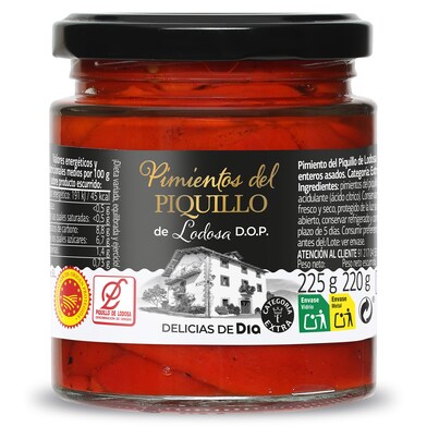 Pimientos de piquillo dop de lodosa Delicias de Dia frasco 220 g-0