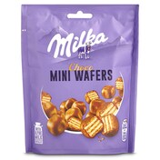 Galletas de barquillo recubiertas de chocolate mini wafers Milka bolsa 110 g