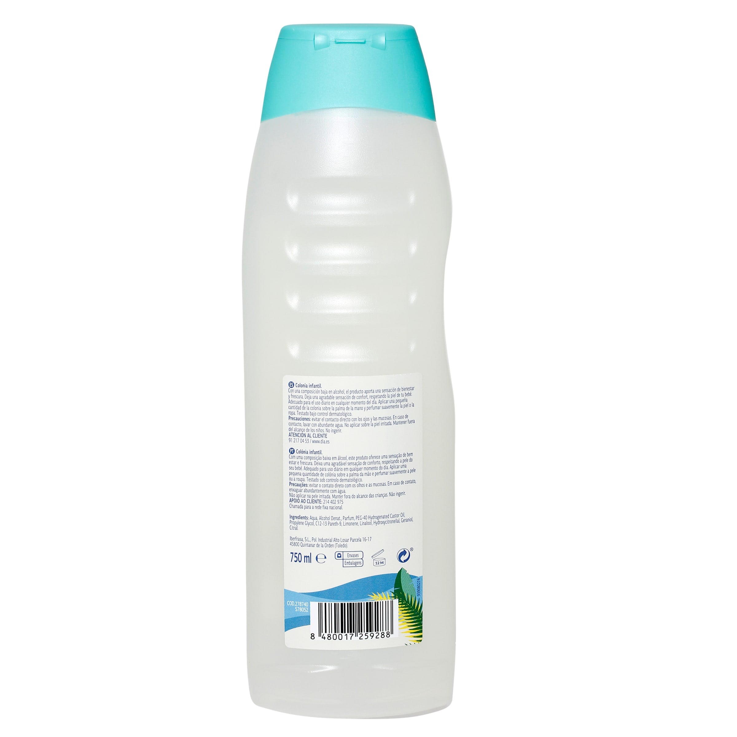 Agua de colonia infantil Dia Planeta Bebé 750 ml