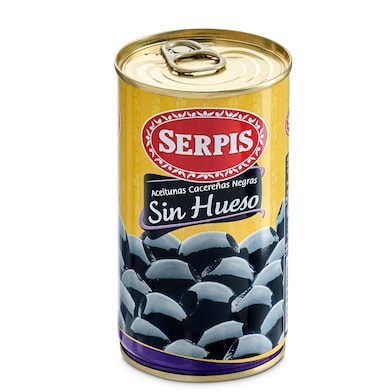 Aceitunas negras sin hueso Serpis lata 150 g-0