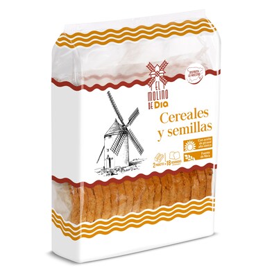 Pan tostado cereales y semillas El molino de Dia bolsa 324 g-0 Pan tostado cereales y semillas El molino de Dia bolsa 324 g-0
