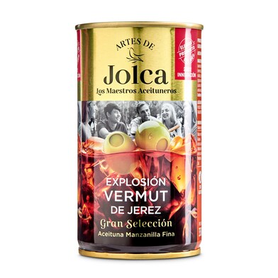 Aceitunas verdes rellenas de vermut Jolca lata 150 g-0 Aceitunas verdes rellenas de vermut Jolca lata 150 g-0