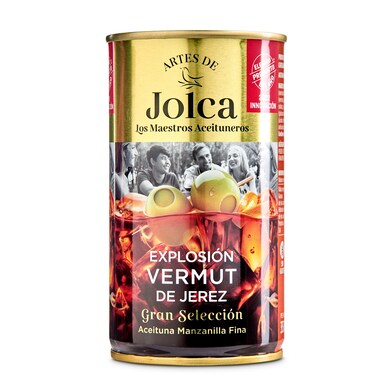 Aceitunas verdes rellenas de vermut Jolca lata 150 g-0