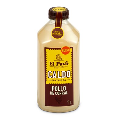 Caldo natural de pollo de corral El pavo botella 1 l-0 Caldo natural de pollo de corral El pavo botella 1 l-0