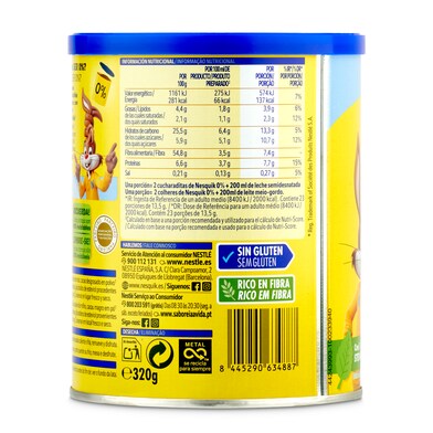 Cacao soluble instantáneo 0% azúcares Nesquik bote 320 g-1