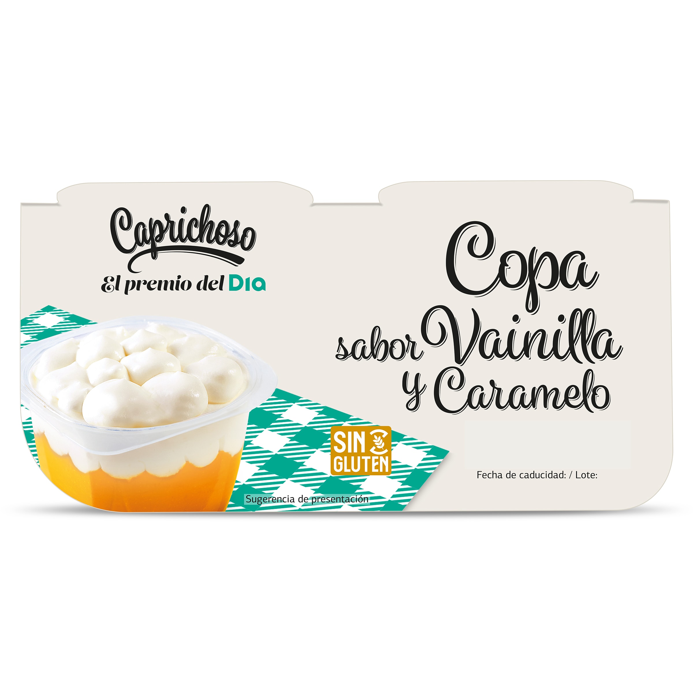 Copa de vainilla con caramelo y nata Dia Caprichoso 4 x 115 g