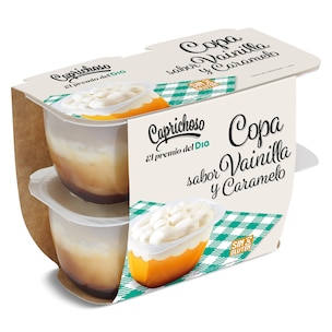 copa de vainilla con caramelo y nata pack 4 x 115 g