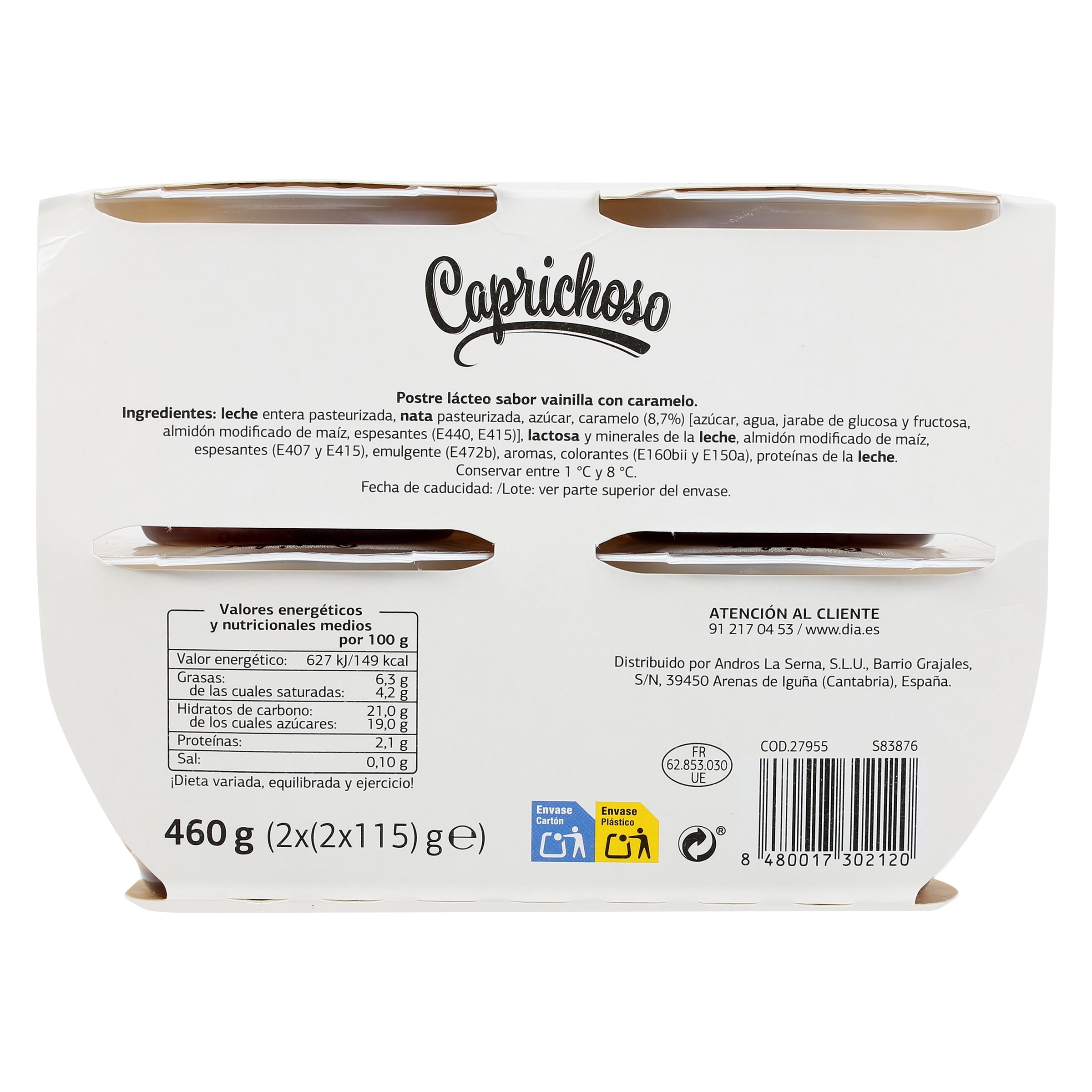 Copa de vainilla con caramelo y nata Dia Caprichoso 4 x 115 g