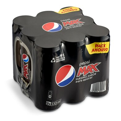 Refresco de cola zero azúcar Pepsi lata 9 x 33 cl-0 Refresco de cola zero azúcar Pepsi lata 9 x 33 cl-0