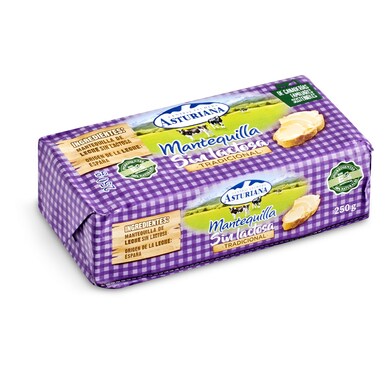 Mantequilla tradicional sin lactosa Central Lechera Asturiana 250 g-0 Mantequilla tradicional sin lactosa Central Lechera Asturiana 250 g-0