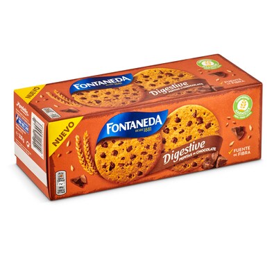 Galletas digestive con pepitas de chocolate Fontaneda caja 338 g-0 Galletas digestive con pepitas de chocolate Fontaneda caja 338 g-0