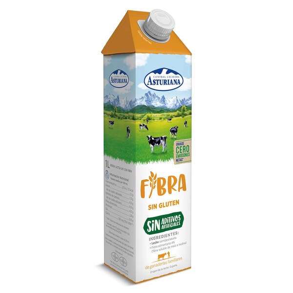Leche con Fibra Asturiana Envase 1 L.