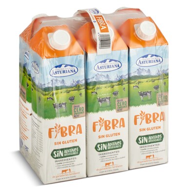 Leche semidesnatada fibra pack 6 x 1 L-0