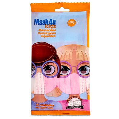 Mascarilla quirúrgica infantil unisex Pi medical bolsa 10 unidades-0