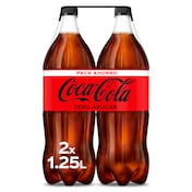 Refresco de cola zero Coca-Cola botella 2 x 1.25 l
