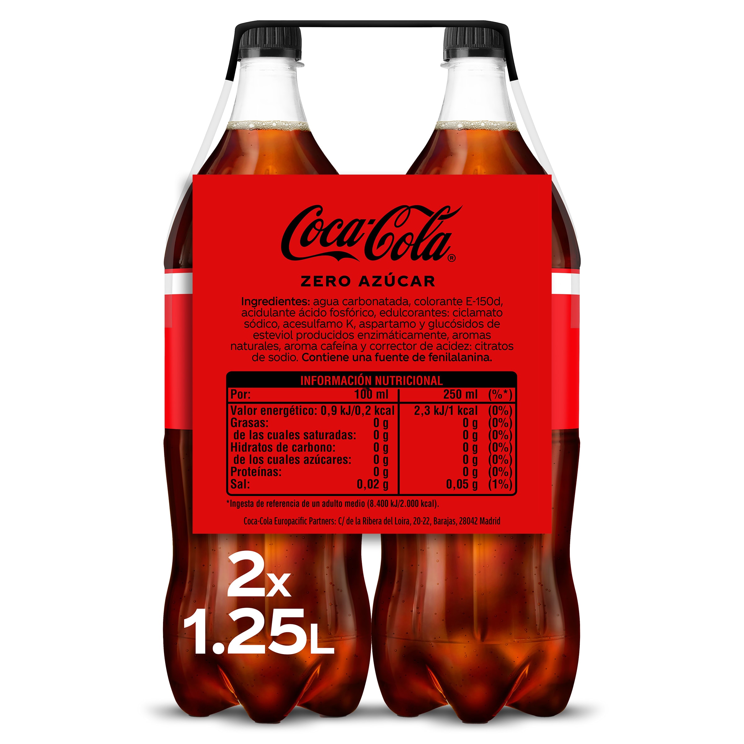 Coca-Cola zero azúcar 2 x 1.25 L