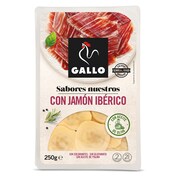 Pasta fresca rellena con jamón ibérico Gallo bandeja 250 g