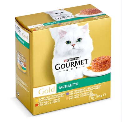 Alimento para gatos tartalette Gourmet caja 8 x 85 g-0