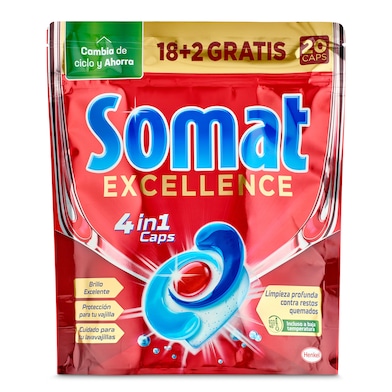 Lavavajillas máquina excellence Somat bolsa 20 unidades-0