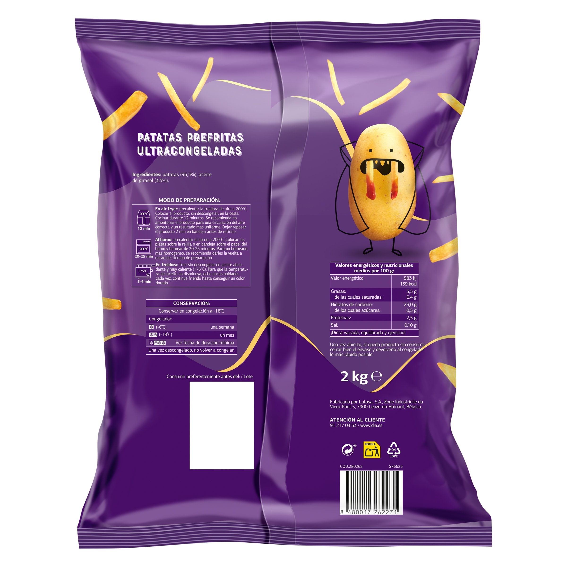 Patatas prefritas Dia Patatas Unidas 2 Kg
