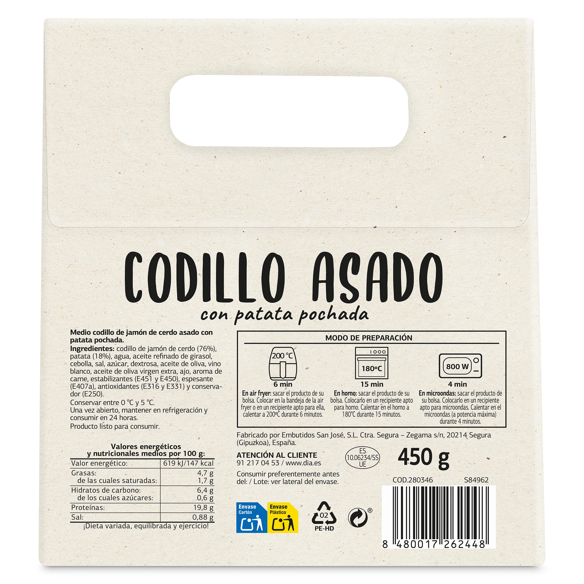 Codillo asado con patatas Dia Al Punto 450 g