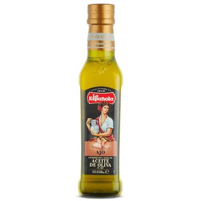 Aceite de oliva virgen extra al ajo La española botella 250 ml-0