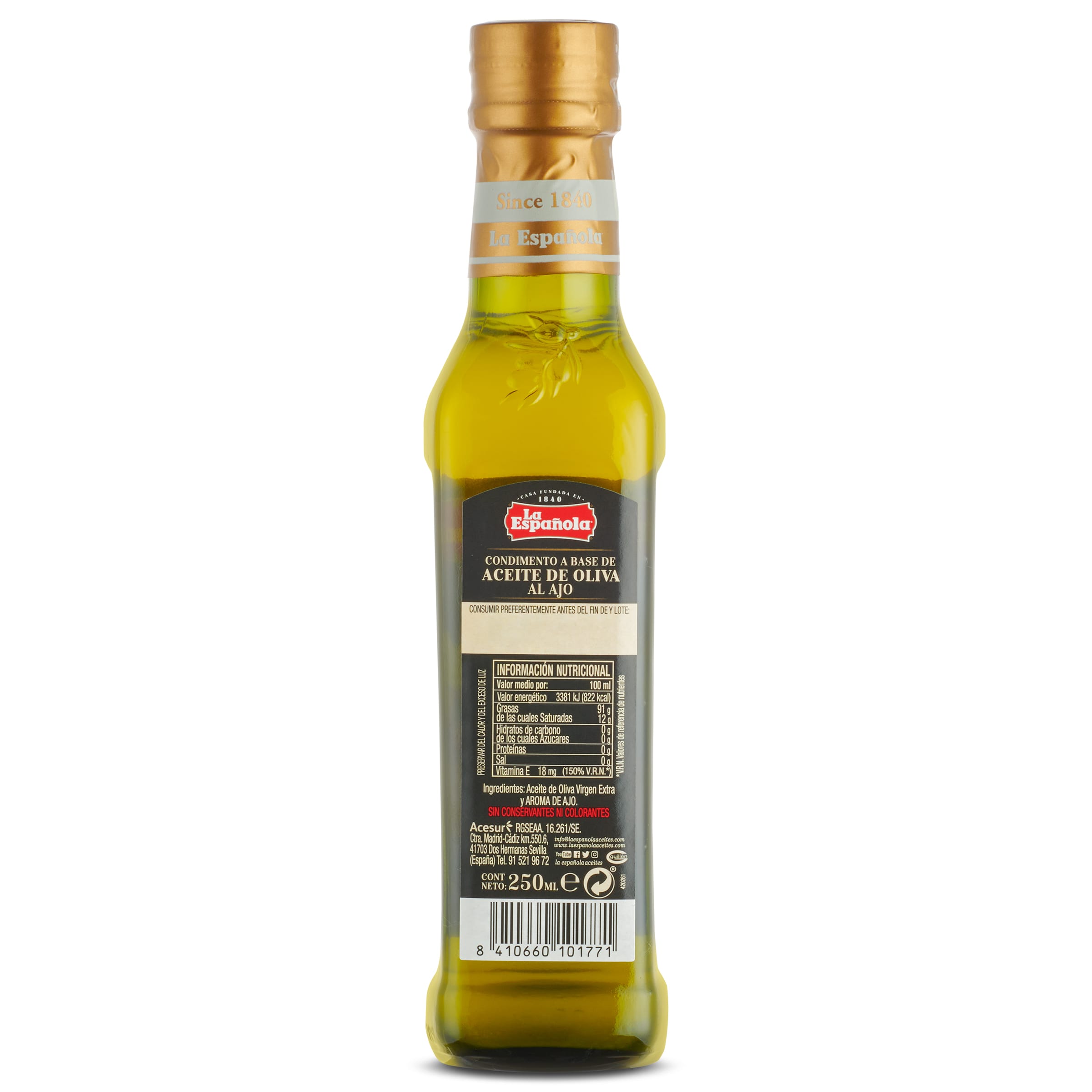 Aceite de oliva virgen extra de ajo La española 250 ml