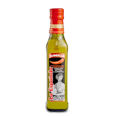 Aceite de oliva virgen extra a la guindilla La española botella 250 ml-0