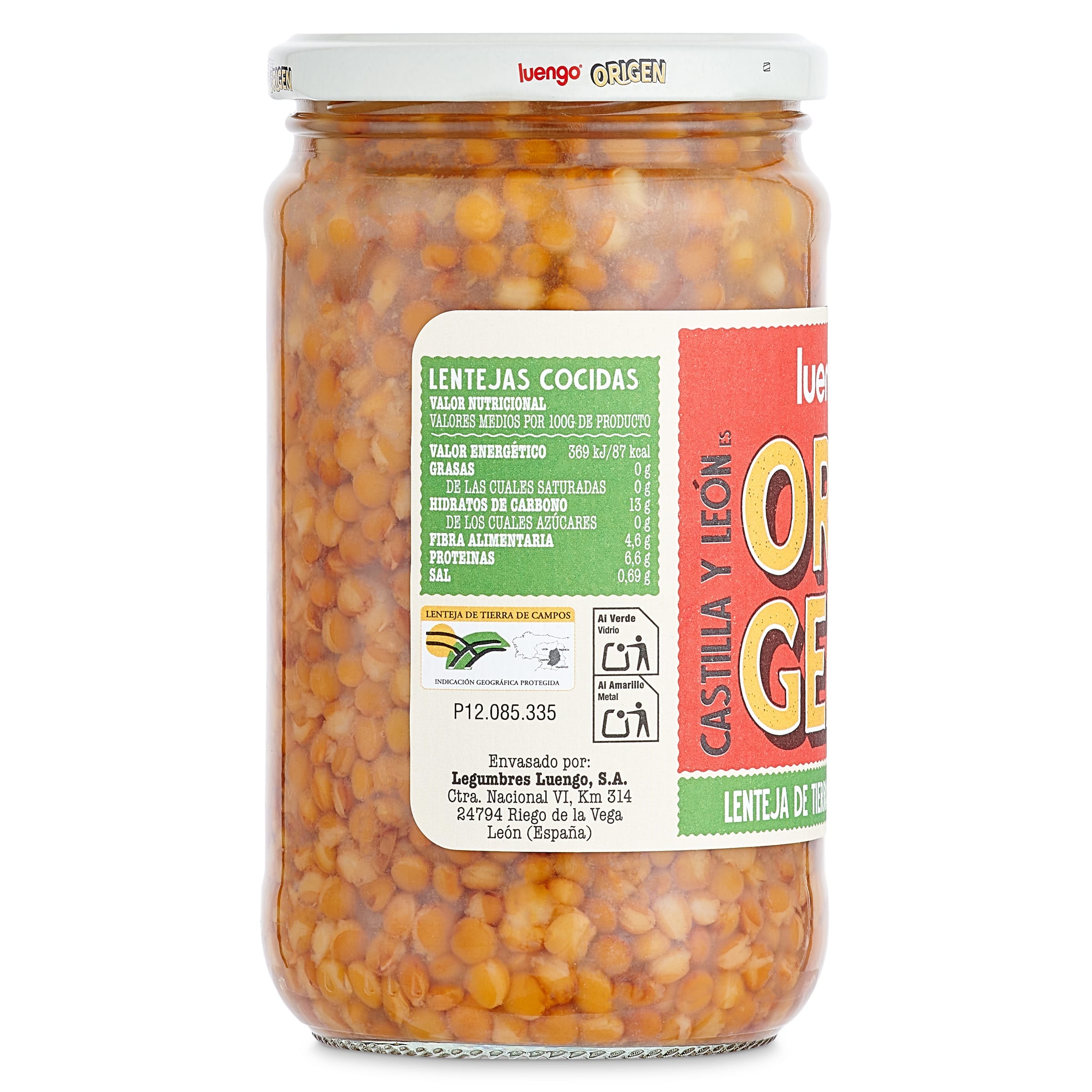 Lentejas cocidas IGP Tierra de Campos Luengo 400 g