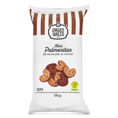 Mini palmeritas al cacao Virgen del Brezo bolsa 175 g-0