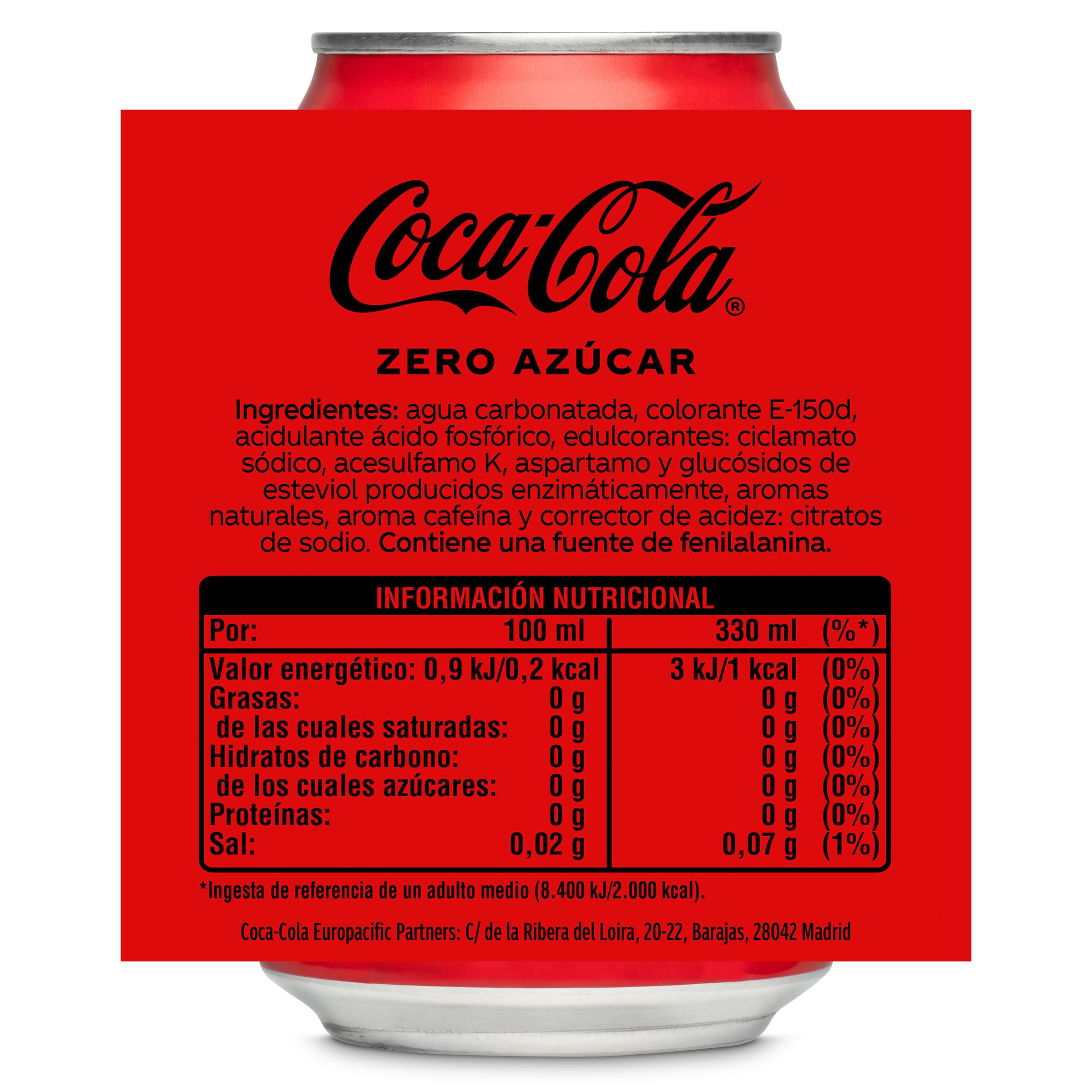 Coca-Cola zero azúcar 330 ml