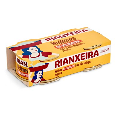 Mejillones en escabeche Rianxeira lata 2 x 43 g-0 Mejillones en escabeche Rianxeira lata 2 x 43 g-0